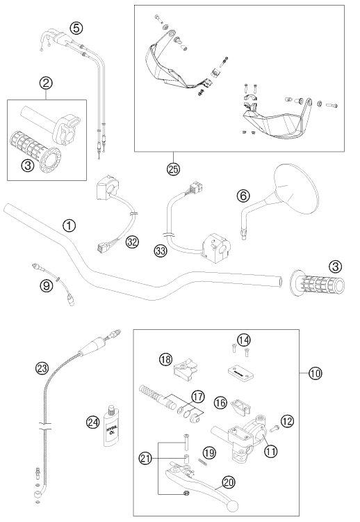 Náhled schématu HANDLEBAR, CONTROLS