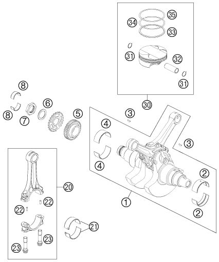 Náhled schématu CRANKSHAFT, PISTON