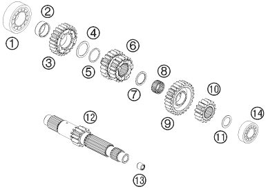 Náhled schématu TRANSMISSION I - MAIN SHAFT