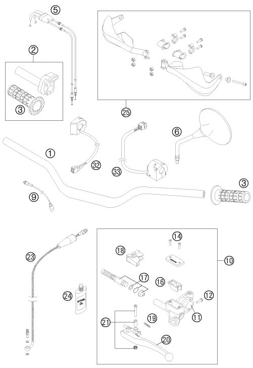 Náhled schématu HANDLEBAR, CONTROLS