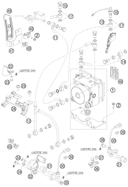 Náhled schématu ANTIBLOCK SYSTEM ABS