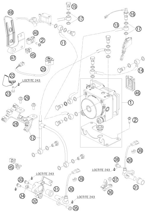 Náhled schématu ANTIBLOCK SYSTEM ABS