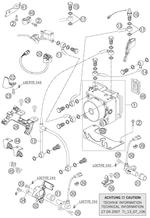 Náhled schématu ANTIBLOCK SYSTEM ABS