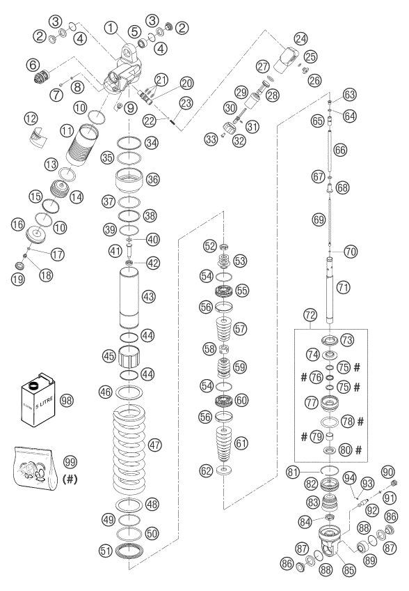 Náhled schématu SHOCK ABSORBER DISASSEMBLED