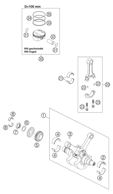 Náhled schématu CRANKSHAFT, PISTON
