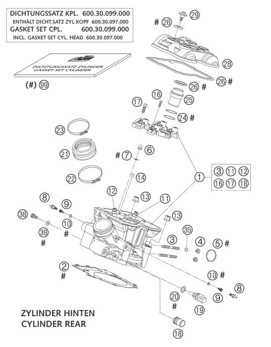 Náhled schématu CYLINDER HEAD REAR