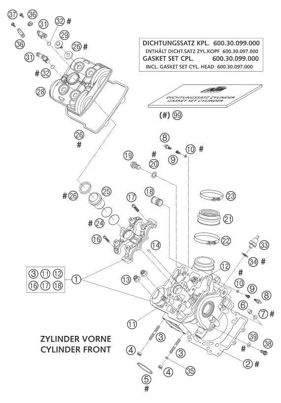 Náhled schématu CYLINDER HEAD FRONT