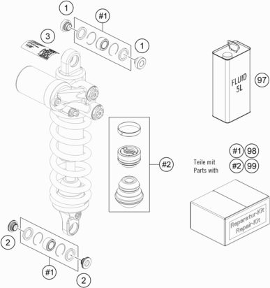 Náhled schématu SHOCK ABSORBER DISASSEMBLED