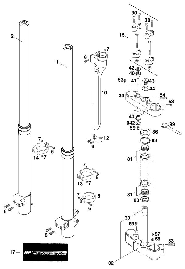 Náhled schématu FRONT FORK, TRIPLE CLAMP