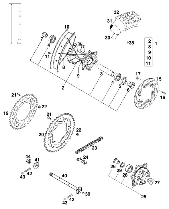 Náhled schématu REAR WHEEL
