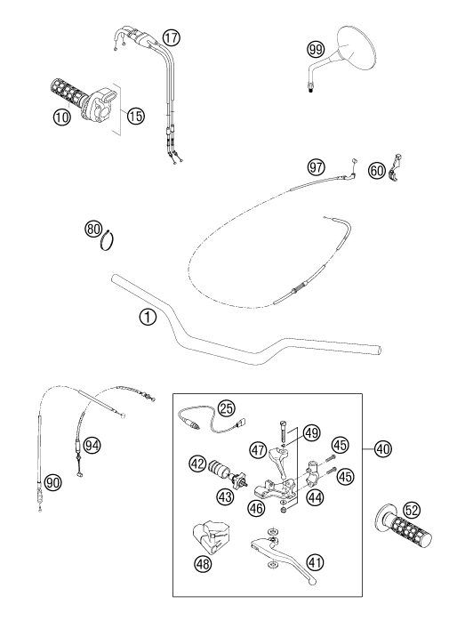 Náhled schématu HANDLEBAR, CONTROLS