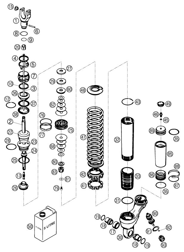 Náhled schématu SHOCK ABSORBER DISASSEMBLED
