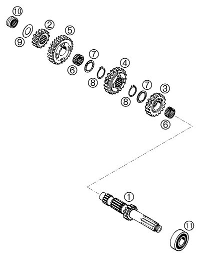 Náhled schématu TRANSMISSION I - MAIN SHAFT