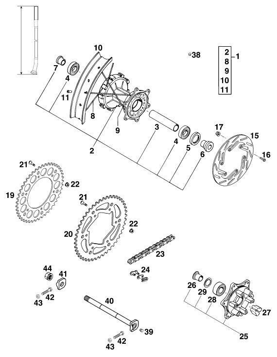 Náhled schématu REAR WHEEL