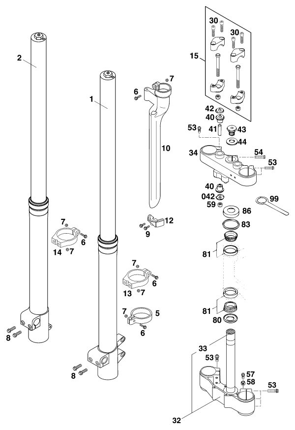 Náhled schématu FRONT FORK, TRIPLE CLAMP