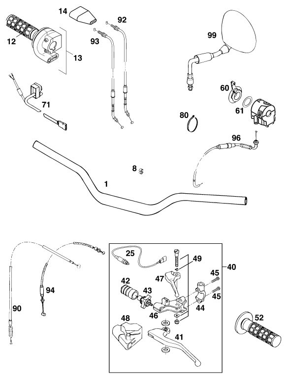 Náhled schématu HANDLEBAR, CONTROLS