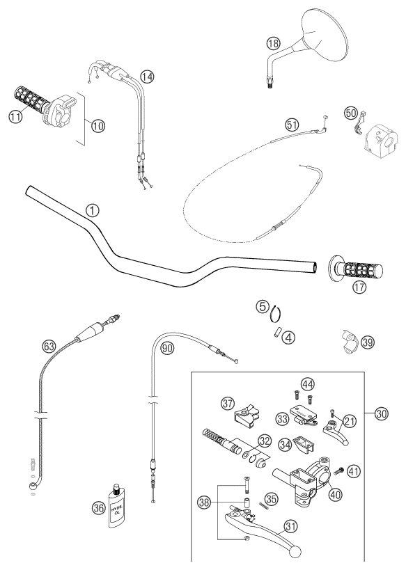 Náhled schématu HANDLEBAR, CONTROLS