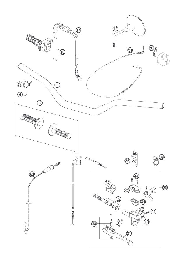Náhled schématu HANDLEBAR, CONTROLS