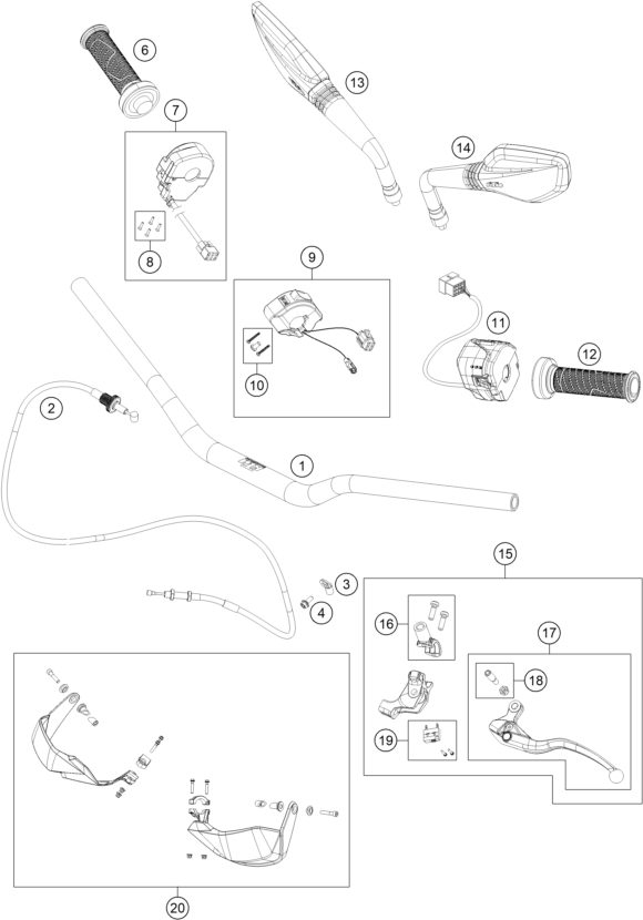 Náhled schématu HANDLEBAR, CONTROLS