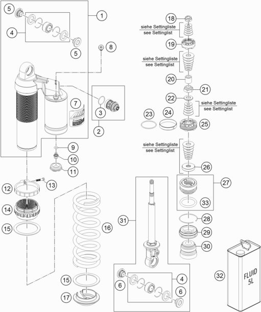 Náhled schématu SHOCK ABSORBER DISASSEMBLED