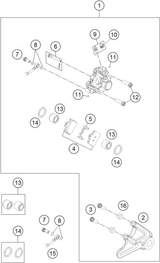 Náhled schématu REAR BRAKE CALIPER
