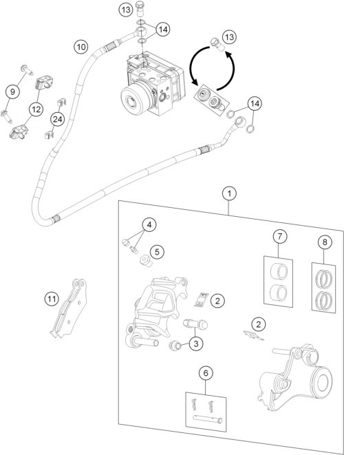 Náhled schématu REAR BRAKE CALIPER