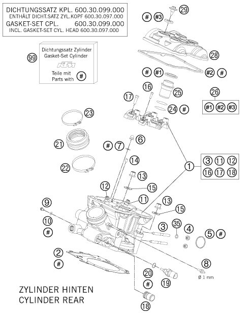 Náhled schématu CYLINDER HEAD REAR