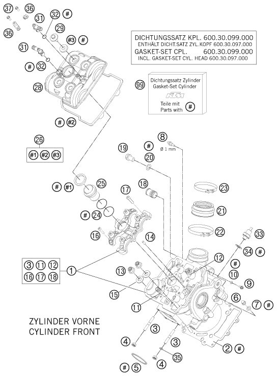 Náhled schématu CYLINDER HEAD FRONT