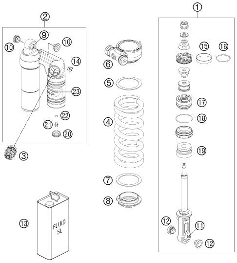 Náhled schématu SHOCK ABSORBER DISASSEMBLED