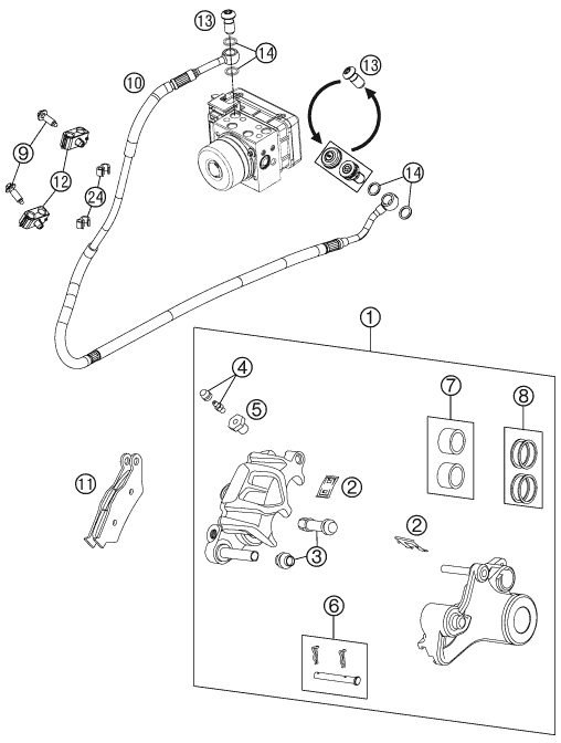 Náhled schématu REAR BRAKE CALIPER