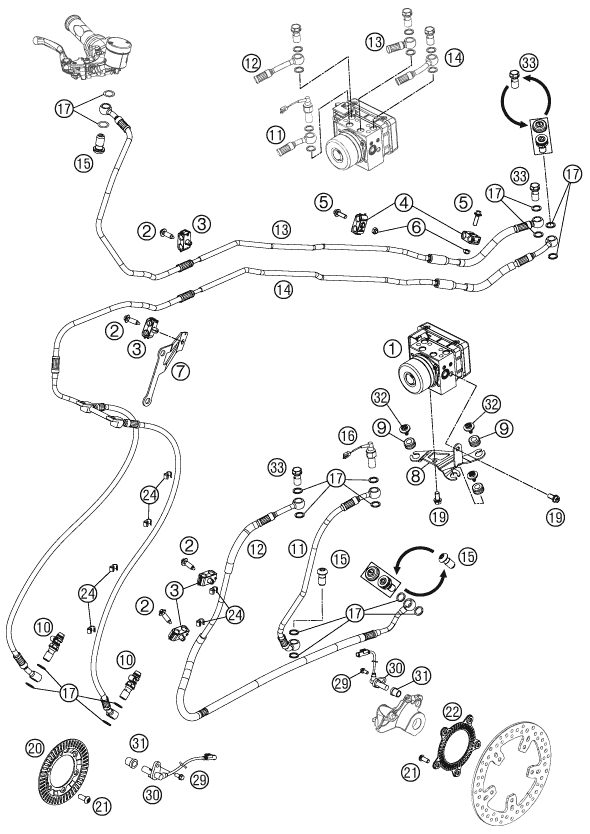 Náhled schématu ANTIBLOCK SYSTEM ABS