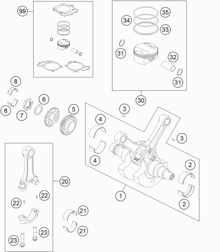 Náhled schématu CRANKSHAFT, PISTON