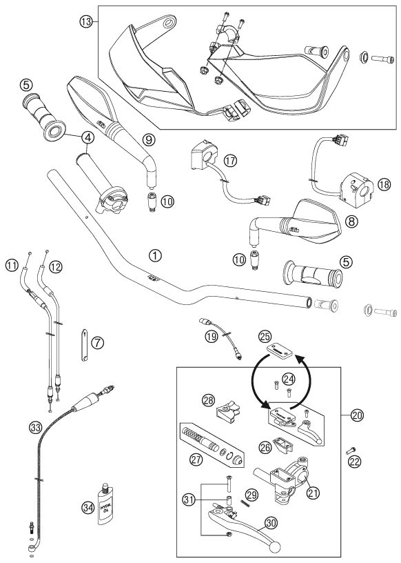 Náhled schématu HANDLEBAR, CONTROLS
