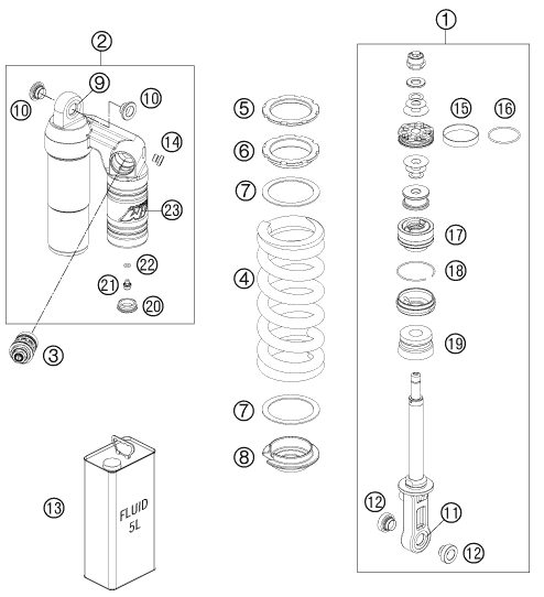 Náhled schématu SHOCK ABSORBER DISASSEMBLED