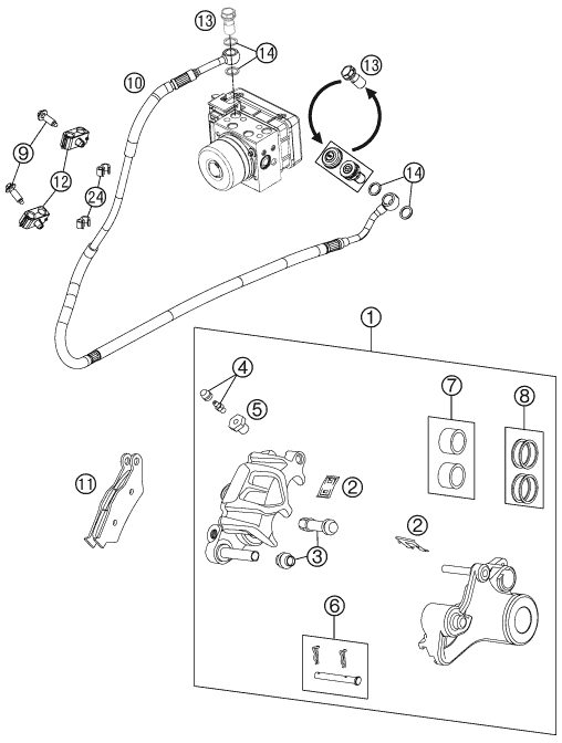 Náhled schématu REAR BRAKE CALIPER