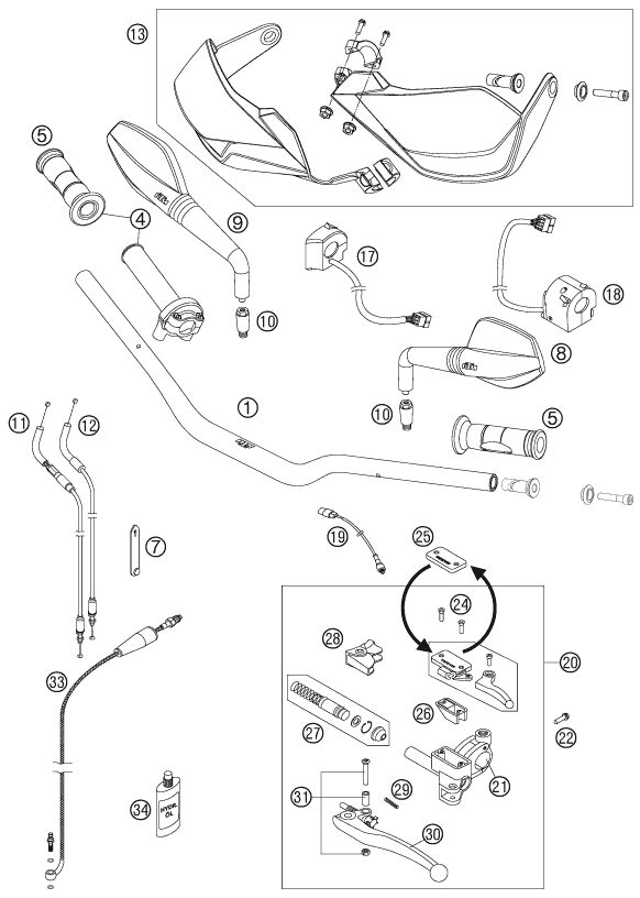 Náhled schématu HANDLEBAR, CONTROLS