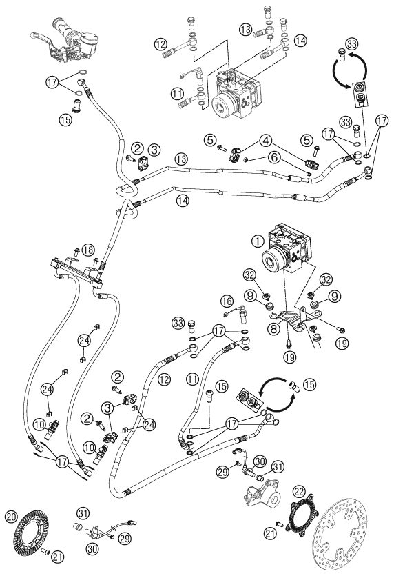 Náhled schématu ANTIBLOCK SYSTEM ABS
