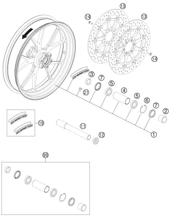 Náhled schématu FRONT WHEEL