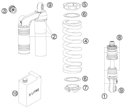 Náhled schématu SHOCK ABSORBER DISASSEMBLED