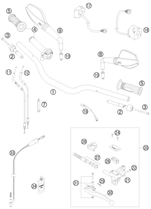 Náhled schématu HANDLEBAR, CONTROLS