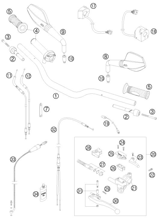 Náhled schématu HANDLEBAR, CONTROLS
