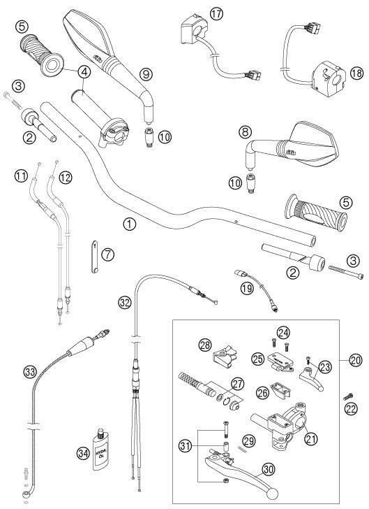 Náhled schématu HANDLEBAR, CONTROLS