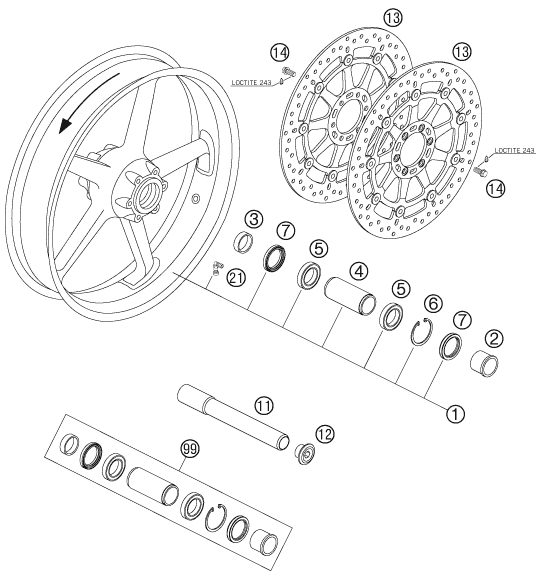 Náhled schématu FRONT WHEEL