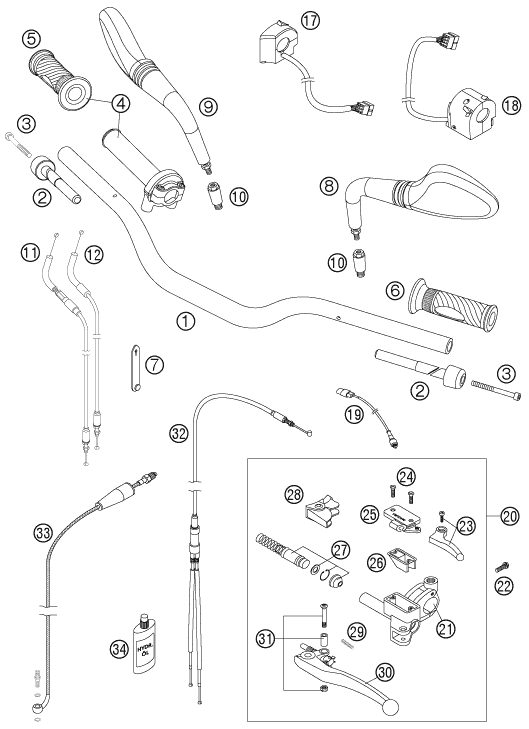Náhled schématu HANDLEBAR, CONTROLS