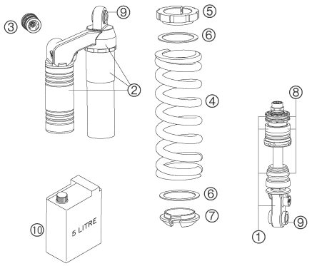 Náhled schématu SHOCK ABSORBER DISASSEMBLED