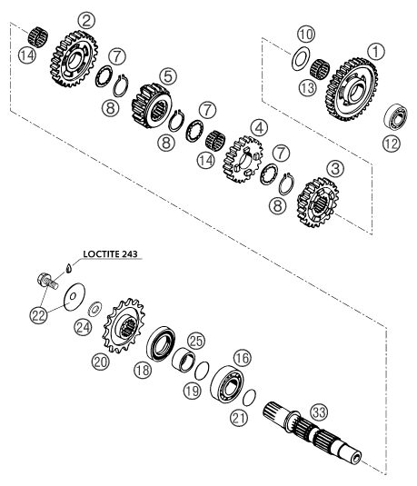 Náhled schématu TRANSMISSION II - COUNTERSHAFT