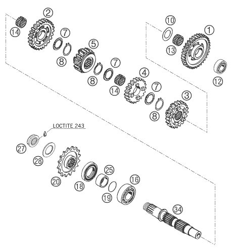 Náhled schématu TRANSMISSION II - COUNTERSHAFT