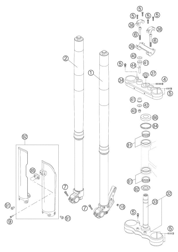 Náhled schématu FRONT FORK, TRIPLE CLAMP