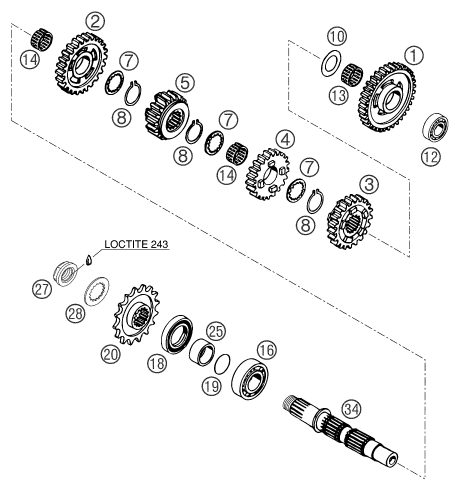 Náhled schématu TRANSMISSION II - COUNTERSHAFT