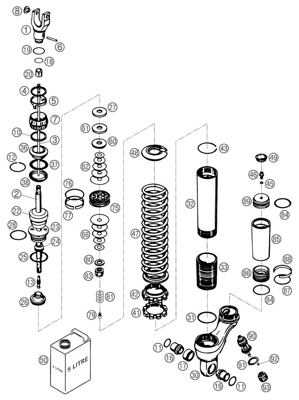 Náhled schématu SHOCK ABSORBER DISASSEMBLED